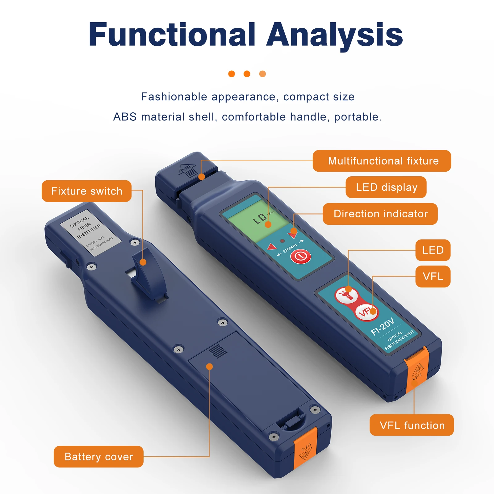 Imagem -06 - Komshine-identificador Óptico de Fibra Detector de Distância Alta Precisão Neutro Vivo Vfl até 5km Fi20v 10mw