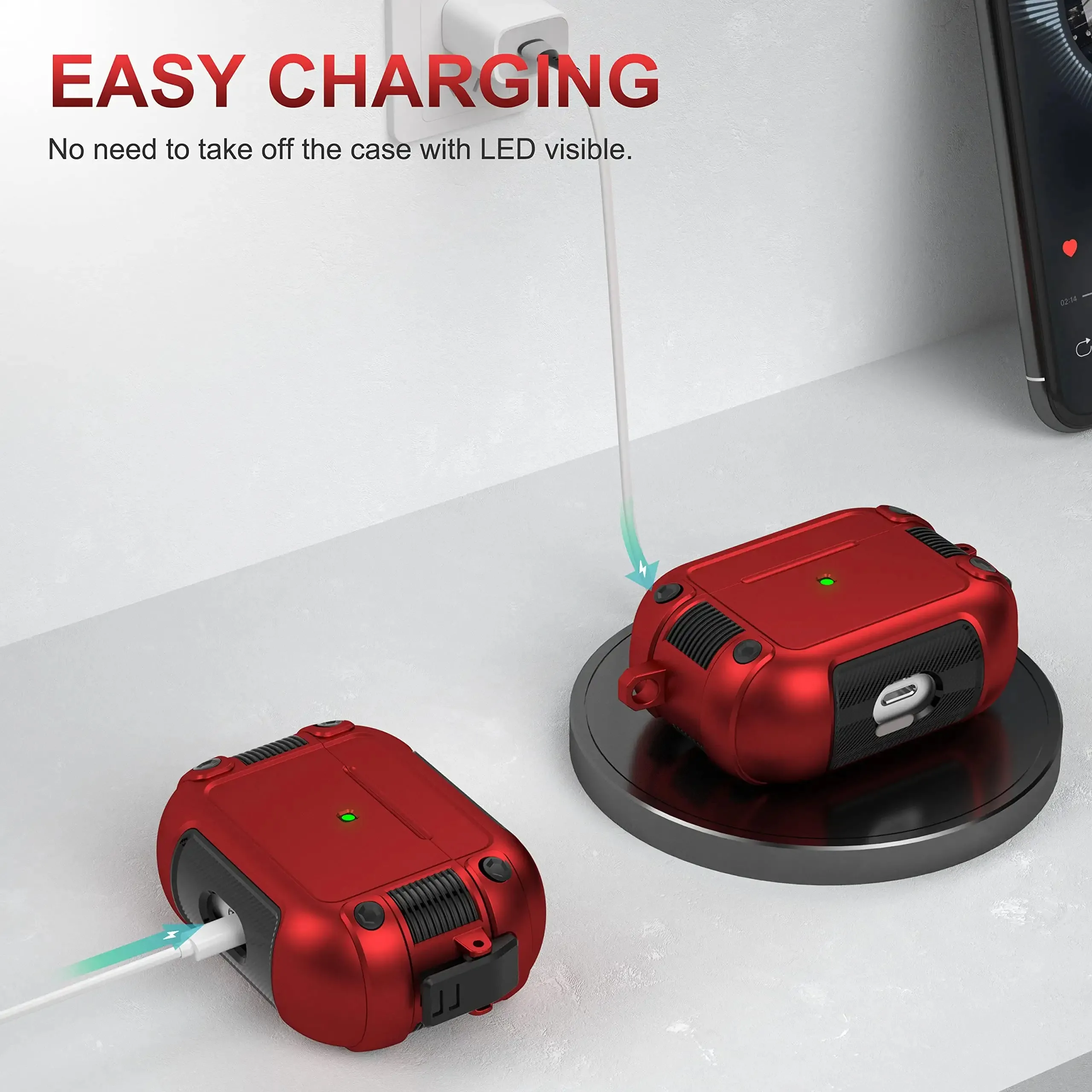 Армированный чехол для Airpods Pro, чехол с зажимом и замком, военный Жесткий Чехол, мужской и женский защитный чехол с брелоком для Airpods 3, чехол