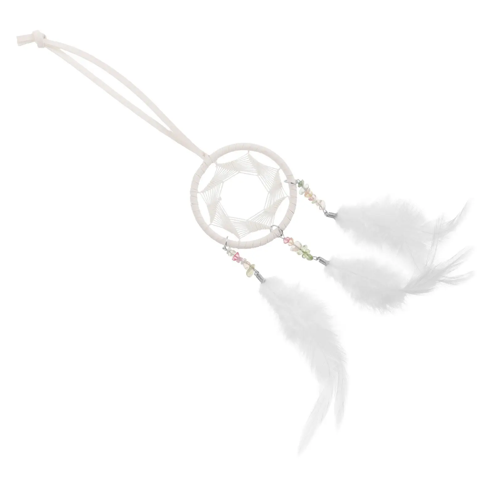 Handcrafted Car Hanging Dreamcatcher Ornament Plume Wind Chime Lucky Charm Rearview Mirror Boho Interior Decor