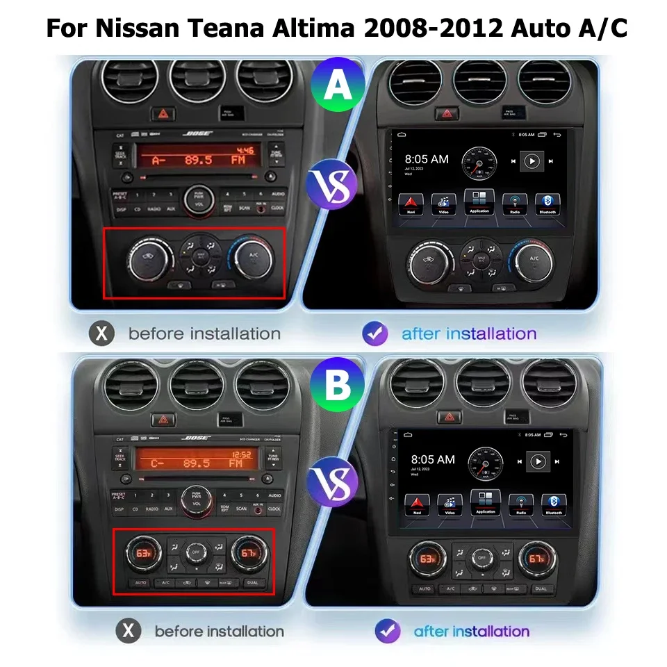 

4G Android 13 Carplay radio For Nissan Teana Altima 2008 2009 2010 2011 2012 Car stereo Multimedia Player Android Auto GPS navi