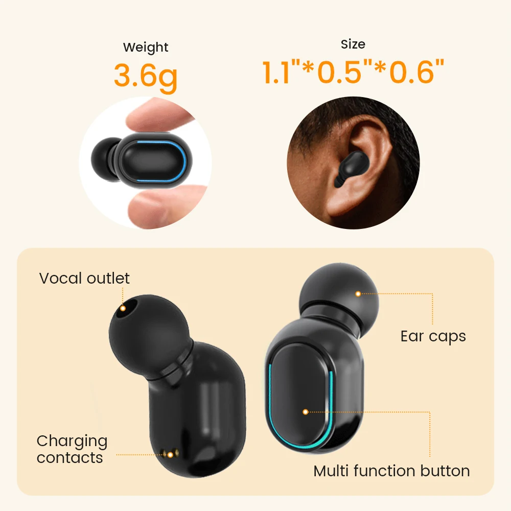 Älteres Hörgerät, wiederaufladbar, ITE Deaf The Listening Device, Mini-Wireless-Sound-Verstärker, unsichtbare Hörgeräte-Kopfhörer – Detail 13