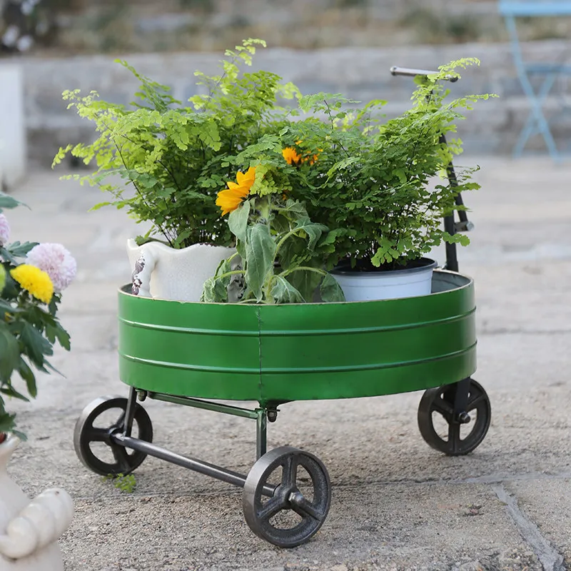 Afbeelding 5: IJzeren bloempottenrek, bloembakrek, tuinopslag, auto-bloemenrek, winkel, schattige decoratie
