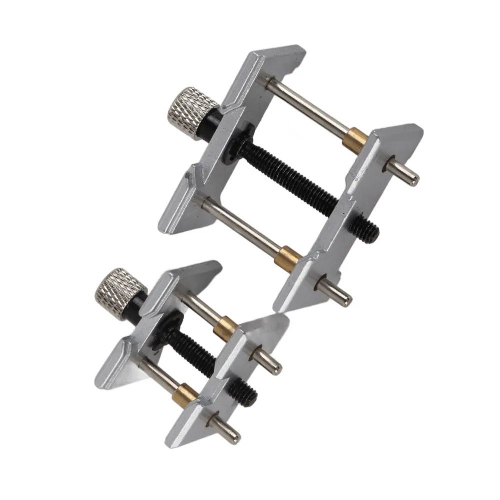2Pcs Alloy Fixed Base Watch Movement Holder Reversible Design Adjustable Tool Opening Holder Solid Steel Case Clamp