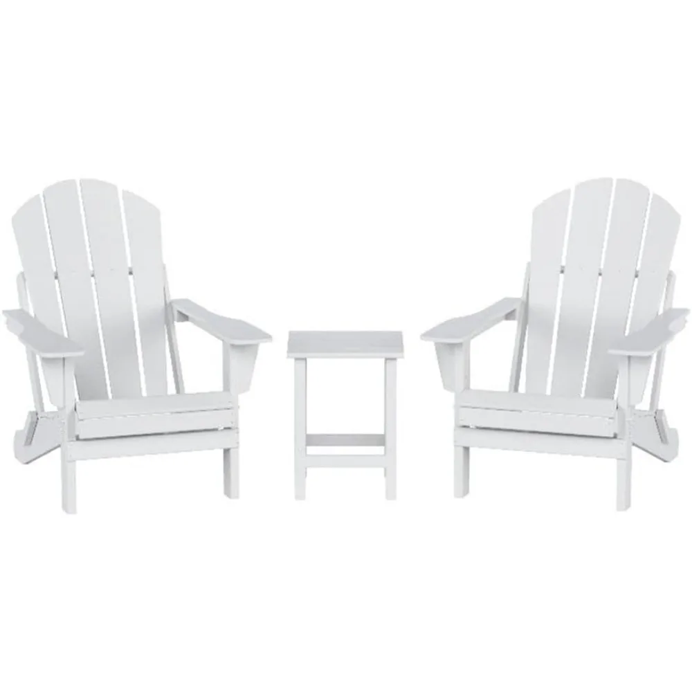 

Складной стул Adirondack, набор из 2 шт. со столом, всепогодные складные пластиковые уличные стулья для костра, костра, патио, крыльца, C