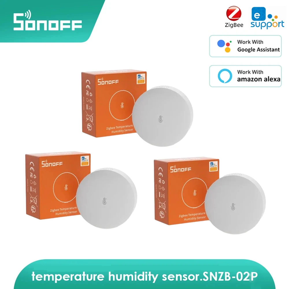 Sonoff Zigbee Smart Temperature And Humidity Sensor SNZB-02P Compatible With Ewelink App Zbbridge Alexa Google Home Smartthings