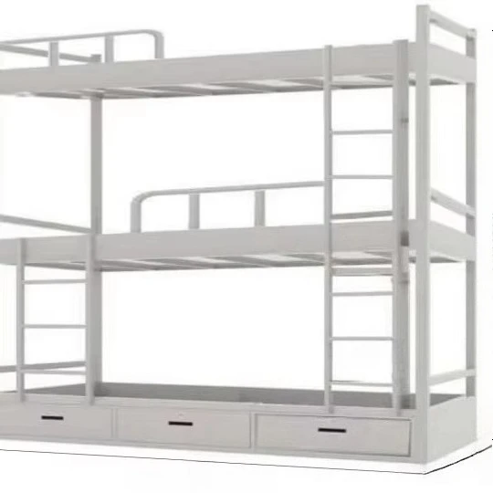 

dl-Three-Layer Steel Twin Size Iron Frame Triple Beds with Safety Guardrails for for Home or Apartment Bedroom Furniture#