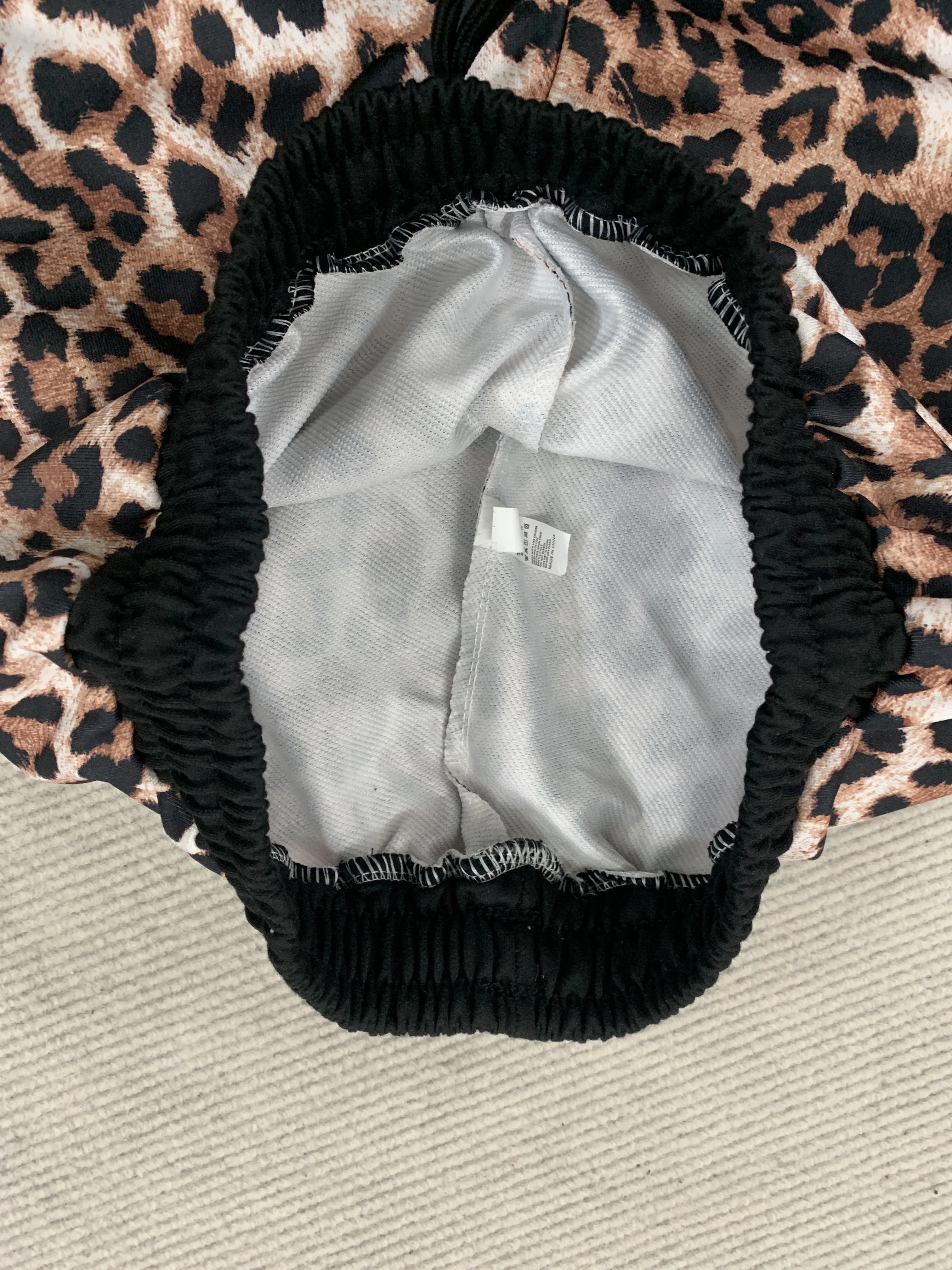 Leopard Print Elastic Zipper Pocket Casual Shorts Cropped Sweatpants European American High Street Kpop Y2K Trendy Pants