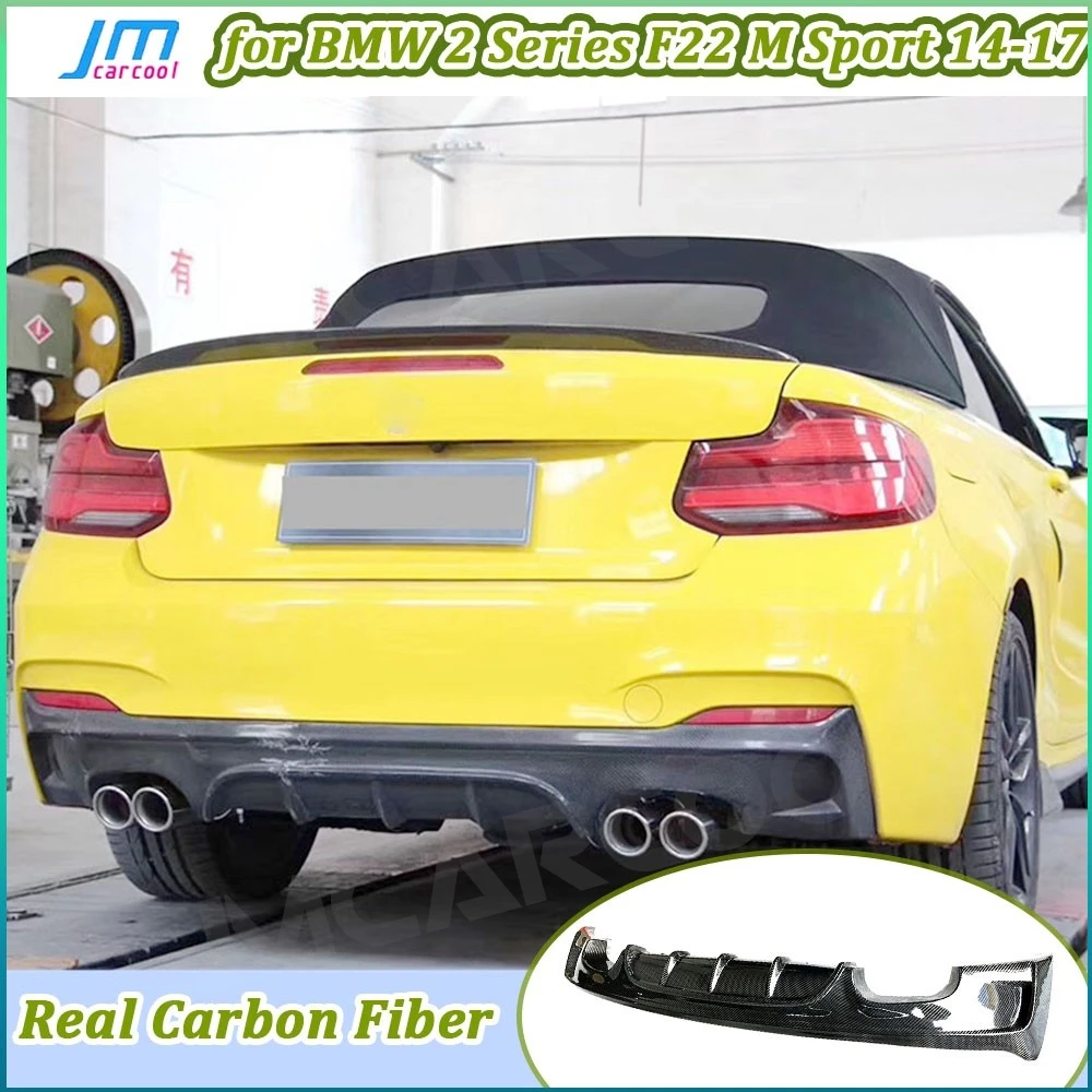 

Углеродное волокно для BMW 2 серии F22 M Sport 2014-2017, задний бампер, диффузор, плавник в стиле акулы, защитная пластина, защита бампера автомобиля
