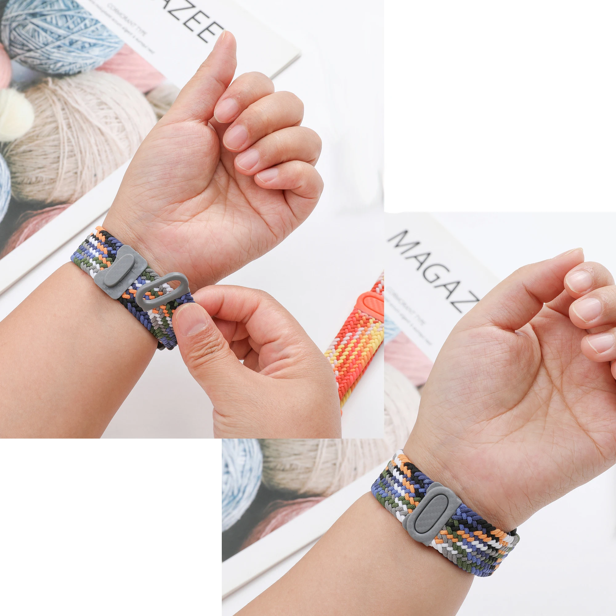 حزام مضفر لساعة جلاكسي ، حلقة نايلون ، ساعة هاواوي GT2 3 4 باند ، سامسونج جلاكسي 6 ، 4 كلاسيك ، 5 برو ، سوار نشط 2 ، S3 ، 46 ، 20 ، 22 سامسونج