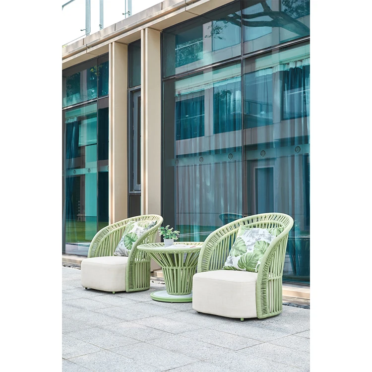 

Courtyard Waterproof Rope Weaving Aluminium Frame Modern Design Luxury Outdoor Sofa Set