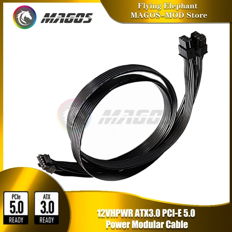 

12VHPWR Маленькая видеокарта 12P + 4P до 16P Кабель питания PCI-E5.0 3090Ti 16-контактная модульная линия