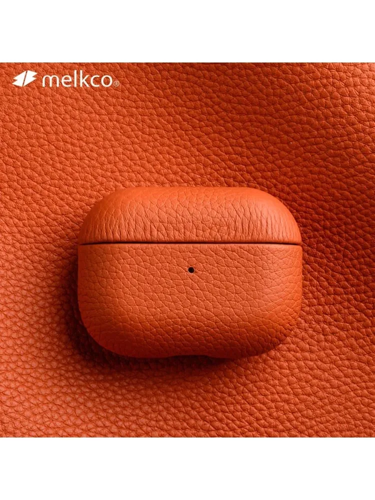 Etui Melkco z prawdziwej skóry do AirPods 5 Pro 3 Pro3, wzór liczi, skórzane etui do AirPods 5 4 Pro 2 3, premium pokrowiec biznesowy. — zdjęcie produktu 7