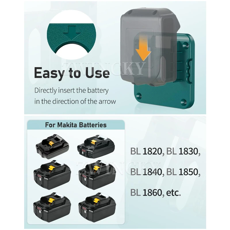 Battery Storage battery case battery holder Rack Holder Case For Makita For dewalt For Milwaukee 18V Devices Wall Mounted