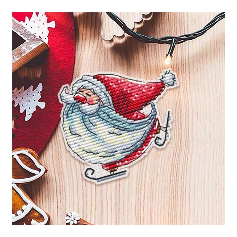 

Cross-stitch Christmas tree pendant, keychain, double-sided embroidery bookmark, embroidery material package