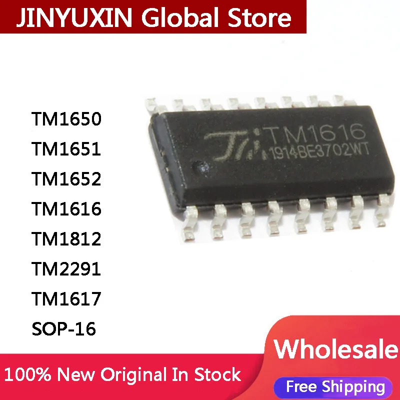 20Pcs 100% New TM1650 TM1651 TM1652 TM1616 TM1812 TM2291 TM1617 SOP-16 IC Chip In Stock Wholesale