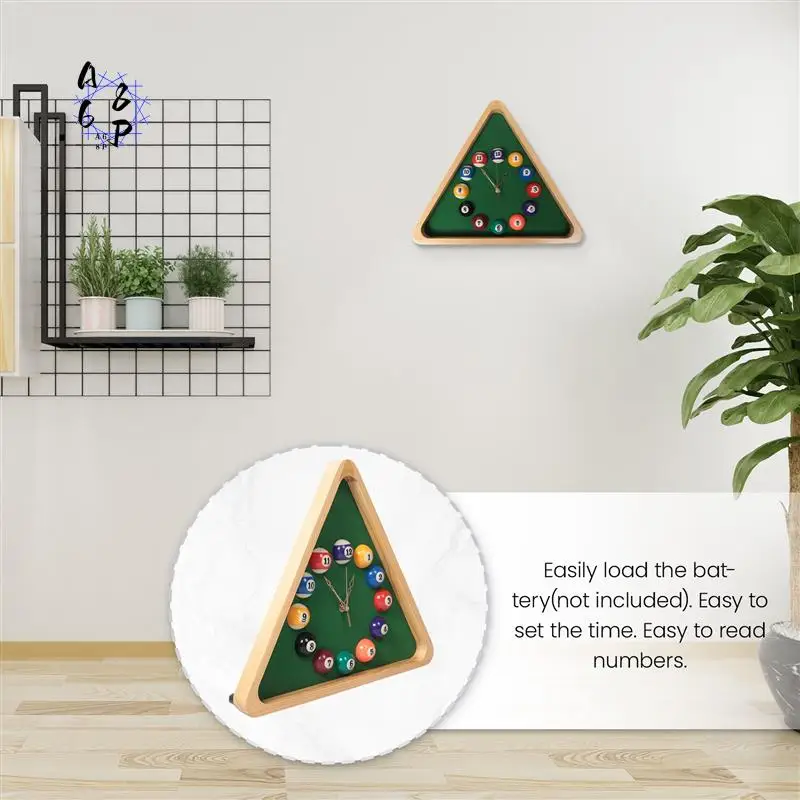 

A68P-13 Inch Billiard Quartz Clock With Solid Wood Frame Creative Wall Clock For Living Room,Bedroom