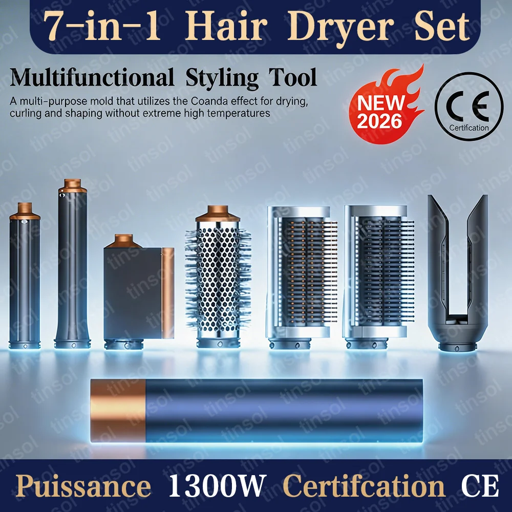 

7 in1Multifunctional Hair Dryer Set Hair Styling Tool Curling Iron Hot Air Brush Curling Barrel Professional Curling Styler