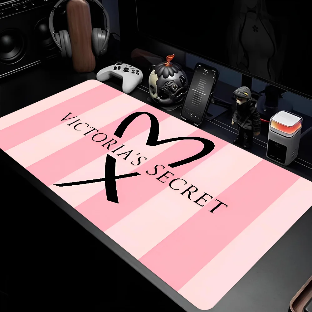 Mousepad Large Gaming Mouse Pad LockEdge Thickened Computer Keyboard Table Desk Mat V-Victorias Secret-t