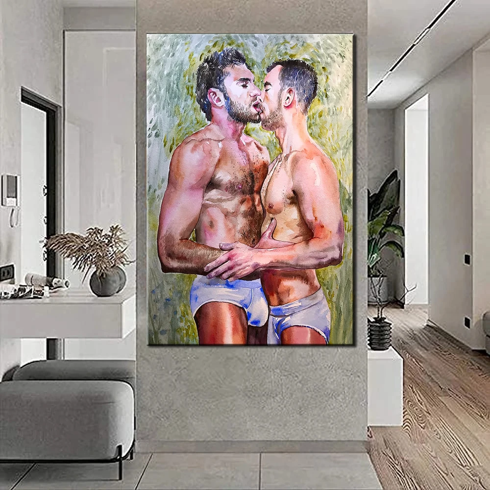 

Men Gay Posters Men Nude Posters Gay Picture Abstract Wall Art Adult Painting Sexy Body Canvas Prints Decor Gay Gift Unframed