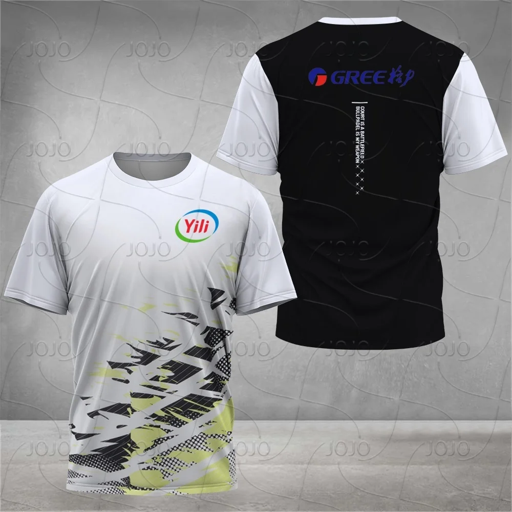 

2025 Breathable Badminton Tennis BMX Motorcycle Riding T-shirt Men's Fashion Sportswear Top Short Sleeve Outdoor Jersey