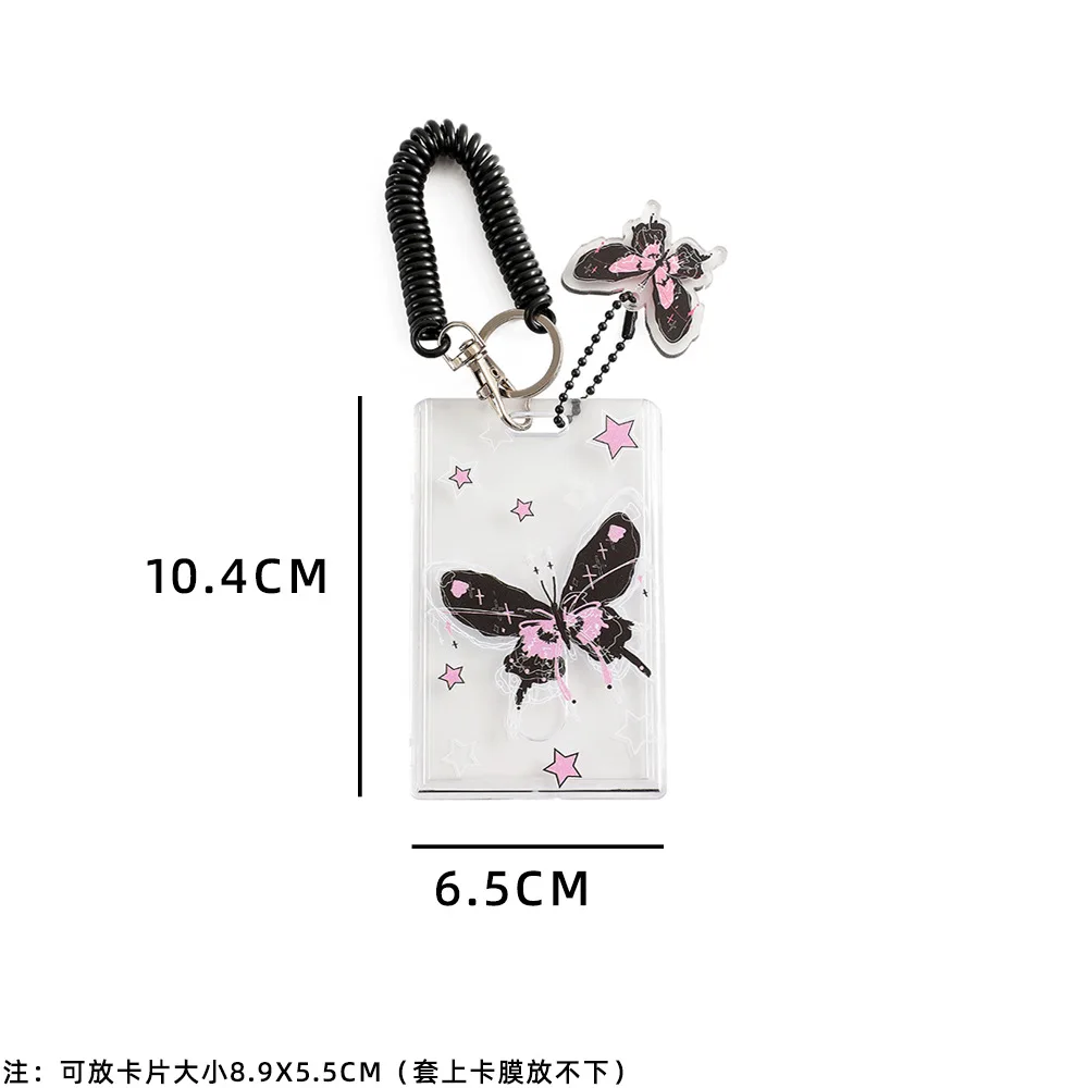 Ins الكرتون فراشة حامل بطاقة شفافة طالب الحرم الجامعي وجبة بطاقات حافلة بطاقة كم المعبود حامل بطاقة الصور حامل بطاقة الائتمان