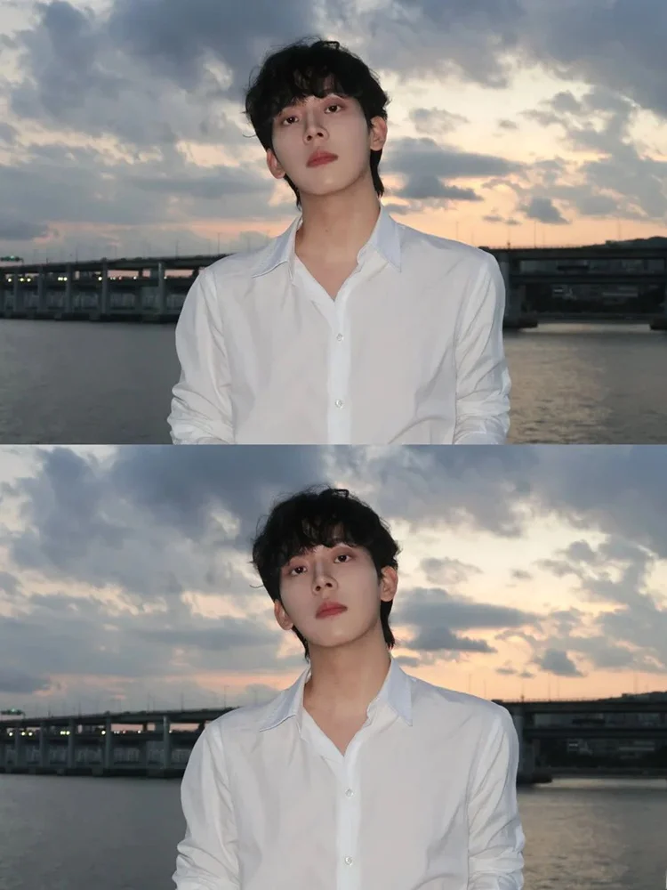 

White Long Sve Men's irt Ice Silk Summer Faion Inner Wear Layering Naples Sun Protection Outerwear Loose Fit Youth Trend