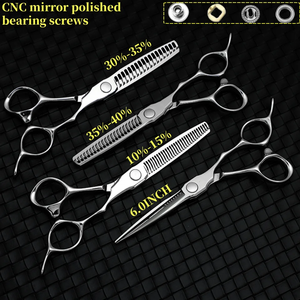 barber Professional High-end  Scissors， CNC VG10 Salon Hair Cutting Tool Multifunctional hair thinning scissors 5.5-6-7inch