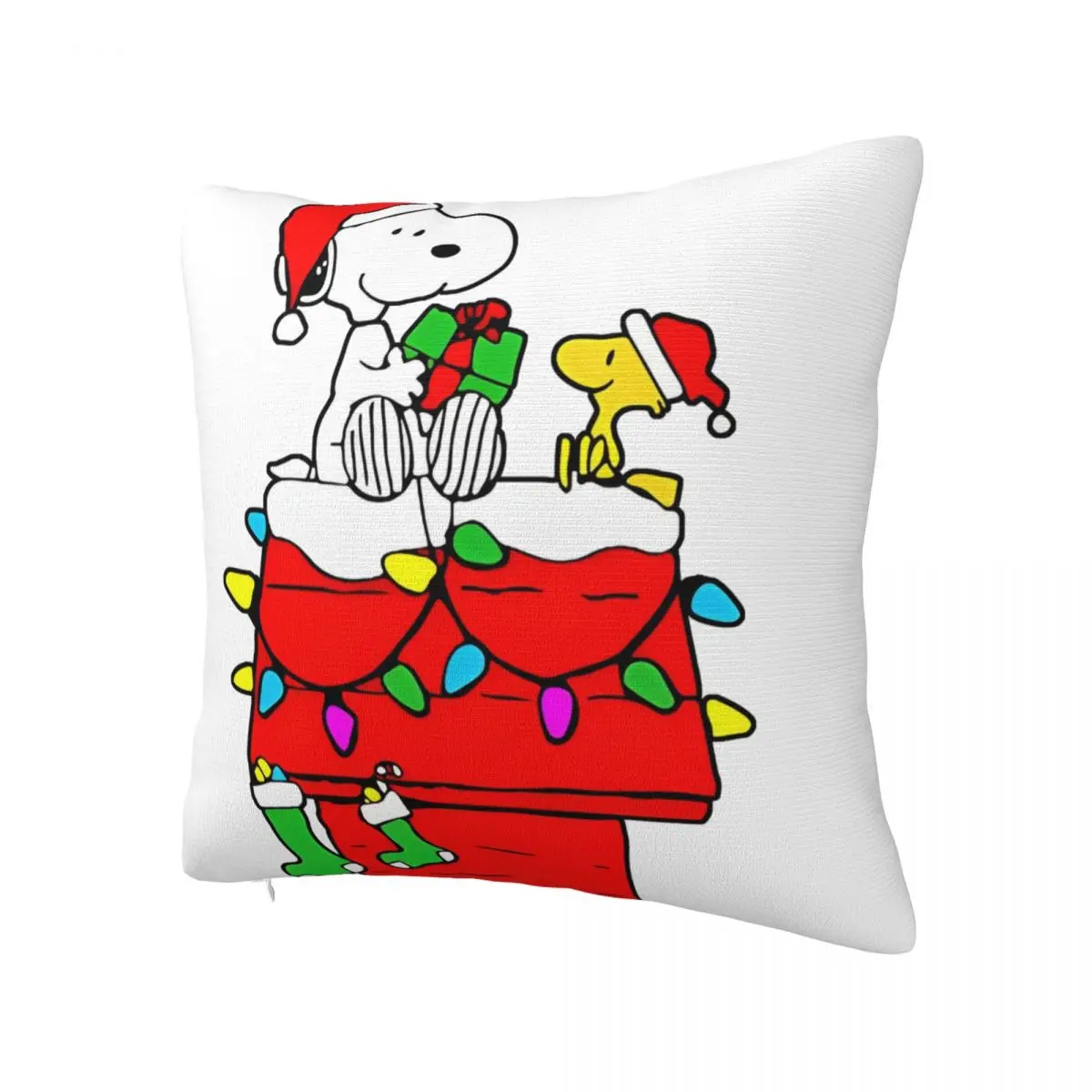 Pillow Cover Christmas Snoopy Cartoon Cushion Cover Woodstock Peanuts Charlie Brown Pillow Case For Home Decorative Pillowcases