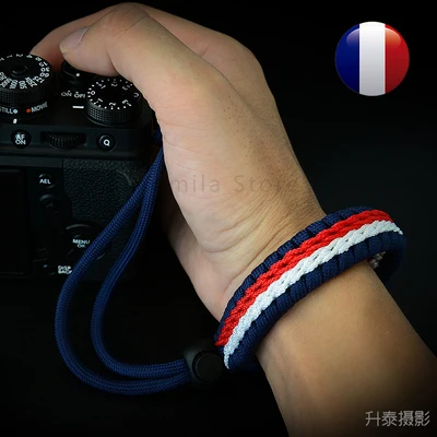 French flag Nylon rope Camera Wrist Strap Wrist Band for Mirrorless Digital Leica Canon Fujifilm Nikon Olympus Pentax Sony LUMIX