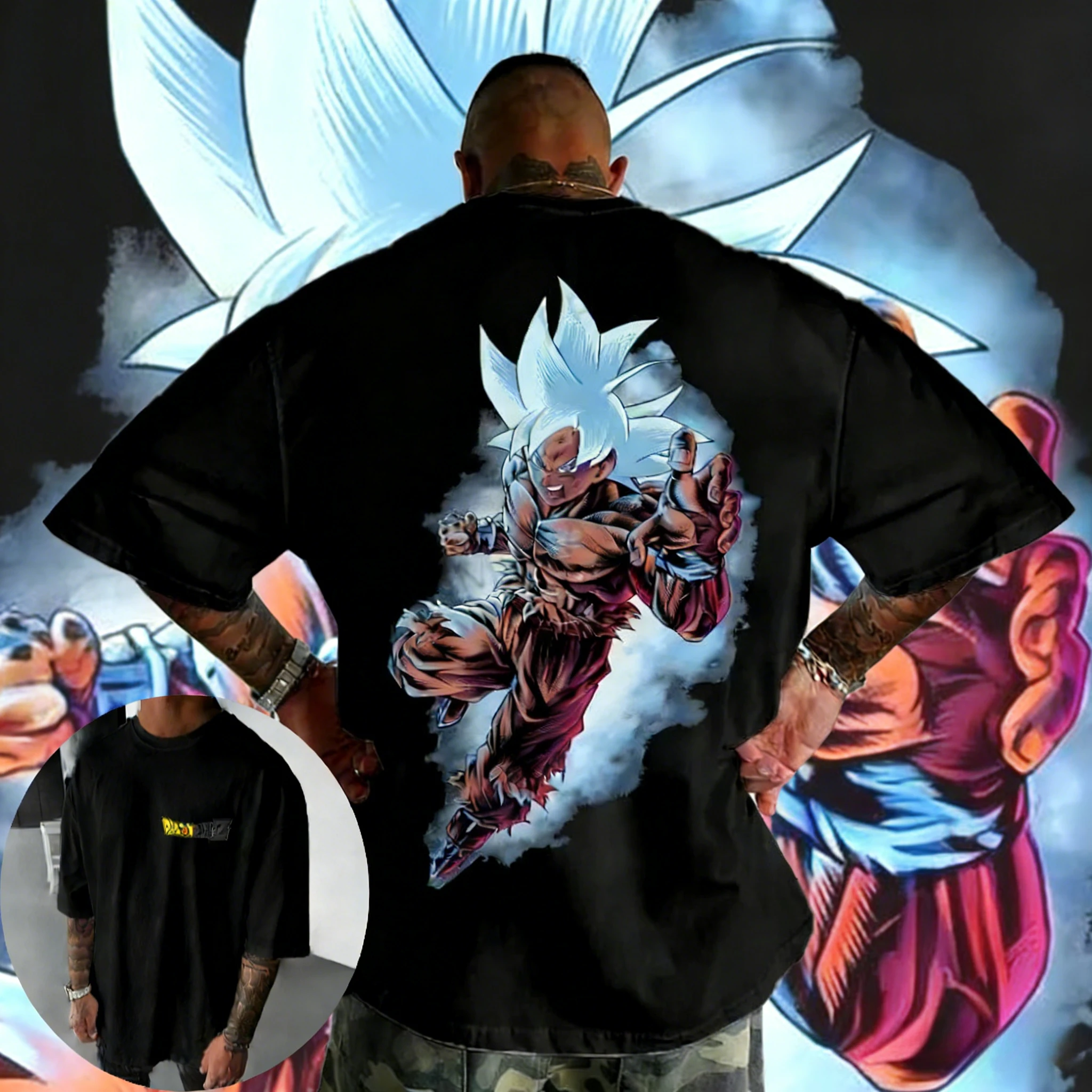2026 Sommer Dragon Ball Retro T-Shirt Herren Reine Baumwolle T-Shirt mit Ultra Instinct Goku Dynamischem Aufdruck Lässig Unisex & Kinder Größen Verfügbar