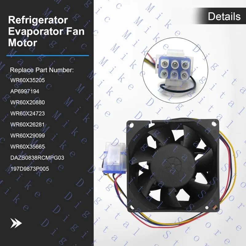 H  WR60X35205 for GE Refrigerator Evaporator Fan Motor Replacement Part Number WR60