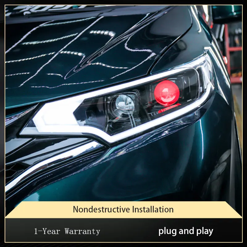 פנס קדמי עבור honda fit gk5 2014-2020 שדרוג drl מנורת מול עיניים שד עיצוב הוביל דרל מקרן