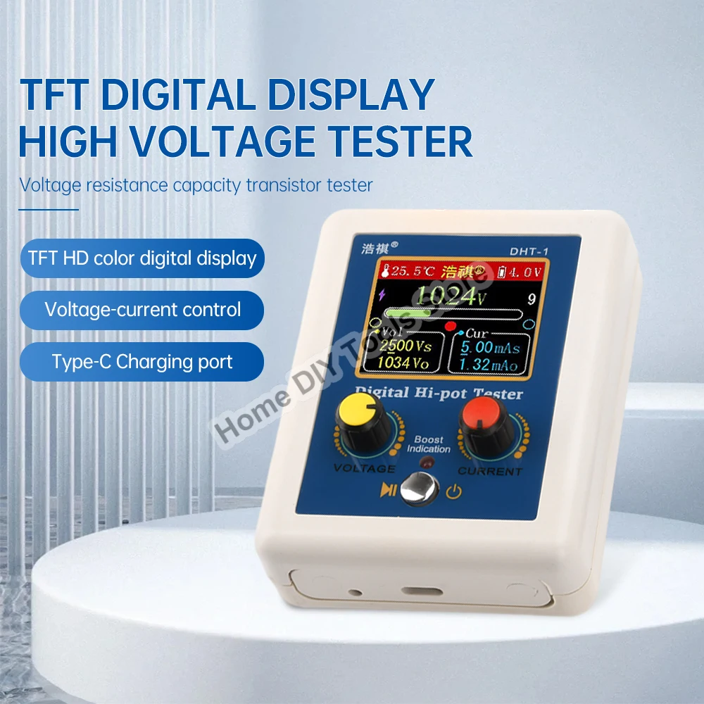 DHT-1 Transistor Withstand Voltage Tester Voltage Capability Tester Diode MOS Triode Digital Voltmeter Testing Tool Type-c