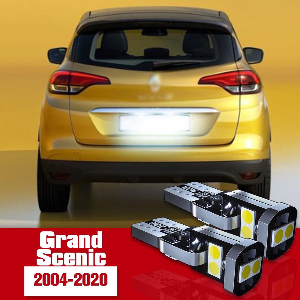 

2pcs License Plate Light Accessories LED Bulb Lamp For Renault Grand Scenic 2 3 4 2004-2020 2012 2013 2014 2015 2016 2017 2018