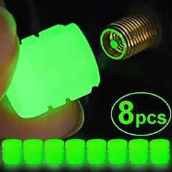 4/8 stücke leuchtende Reifen ventil kappen Auto Auto Motorrad Fahrrad fluor zierende Nacht glühende Rad Reifen nabe Ventil Schaft kappen Dekoration