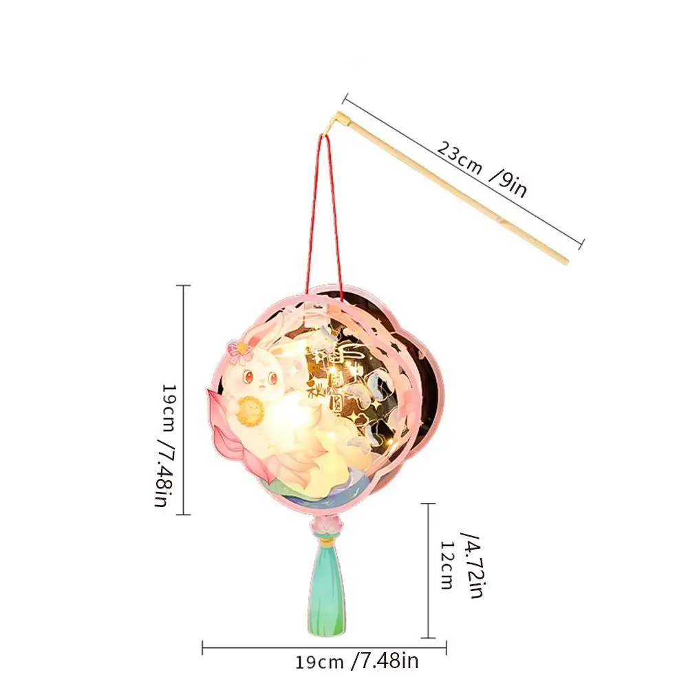 Kreatywny festiwal połowy jesieni PVC latarnia królik DIY ręcznie robiona latarnia materiał przenośna ręczna latarnia świecąca