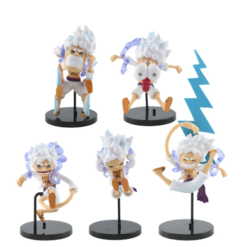 5 ชิ้นชุดอะนิเมะวันพีช Q รุ่น PVC ของเล่นรูปปั้นเกียร์ 5 เทพเจ้าแห่งดวงอาทิตย์ นิก้า ลูฟี่แอ็คชั่นฟิกเกอร์ตัวละครเครื่องประดับเดสก์ท็อป