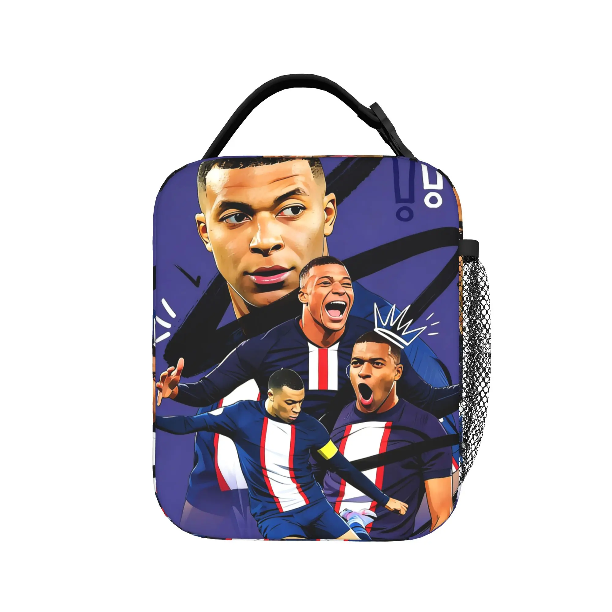 M-Mbappes Insulated Lunch Bags Thermal Bag Reusable,Lunch Container Football Soccer Large Tote Lunch Box Food Storage Bags
