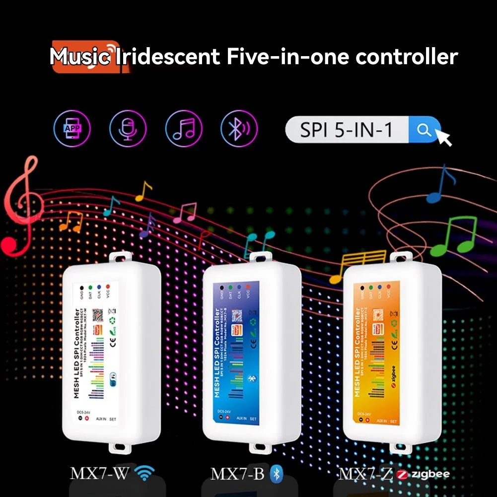 

ABGI-X7 Tuya Smart LED Controller With RGB Color Light Module Music Rhythm Sync Sound Activationated Via Mic