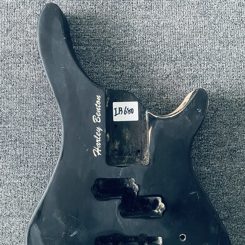 IB680 Active Pickups HarleyBenton PJB Bass Body Black Color with Paints Wood Damages for Replace and DIY Special Sales