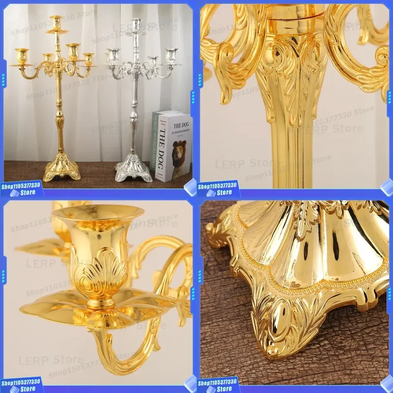 Nordic Retro Metal Candle Holder Relief Design Home Decor Ornament Hotel Scented Candle Stand Handicraft Decoration Piece
