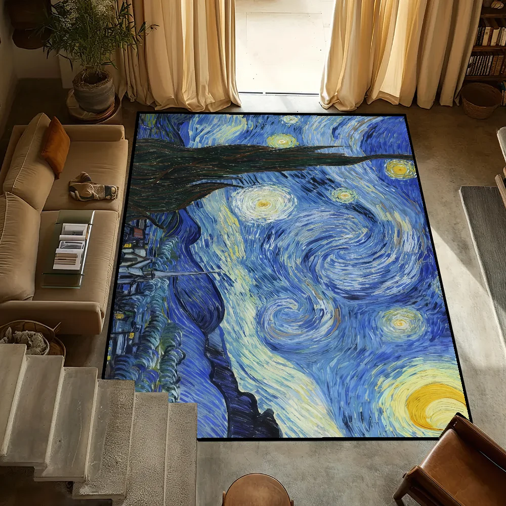 

Художественные картины Ван Гога, ковер, прикроватный ковер, кухня, ванна, гостиная, дом, спальня, напольный коврик, коврик, украшение