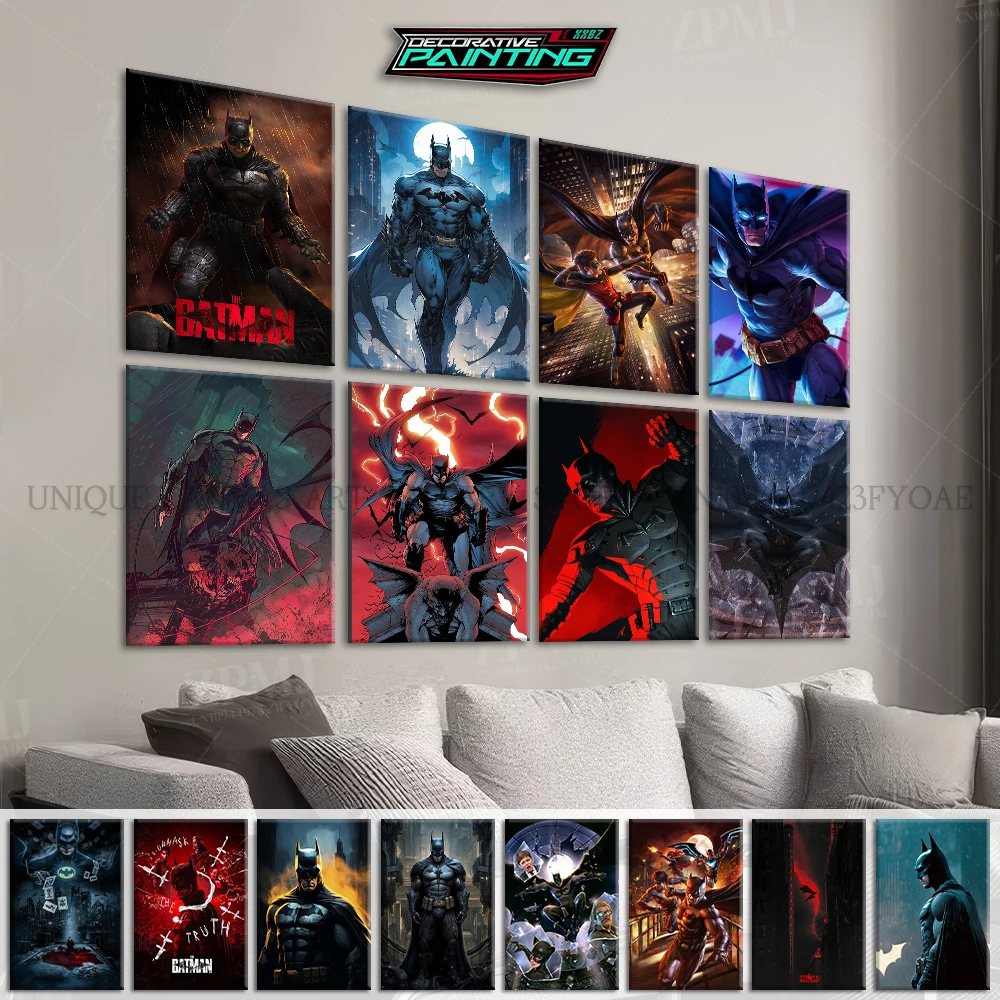 

DC Comics Justice League Superhero Batman Poster Prints Home Decor Pictures Wall Artwork Canvas Painting Living Room Frameless
