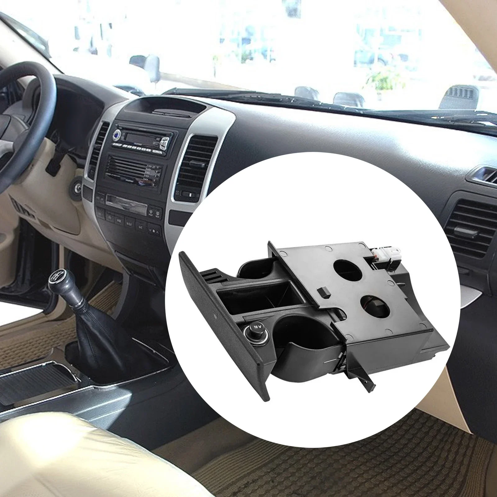 7H285860171N Black Spare Parts Premium Cup Holder for VW Transporter T5 Cup Holder 7H285860171N 7H285860130T Replaces