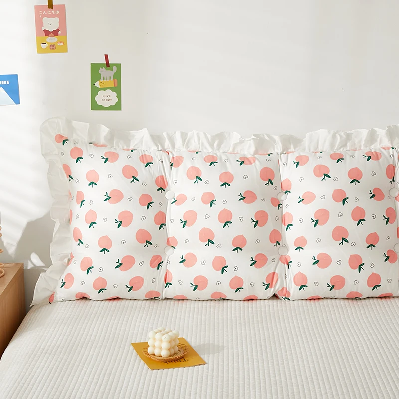 

Korean Sle Full F Cotton Bede Pillow Long Barest Pillow Cute Princ Soft Cuion Tat Detachable Waable