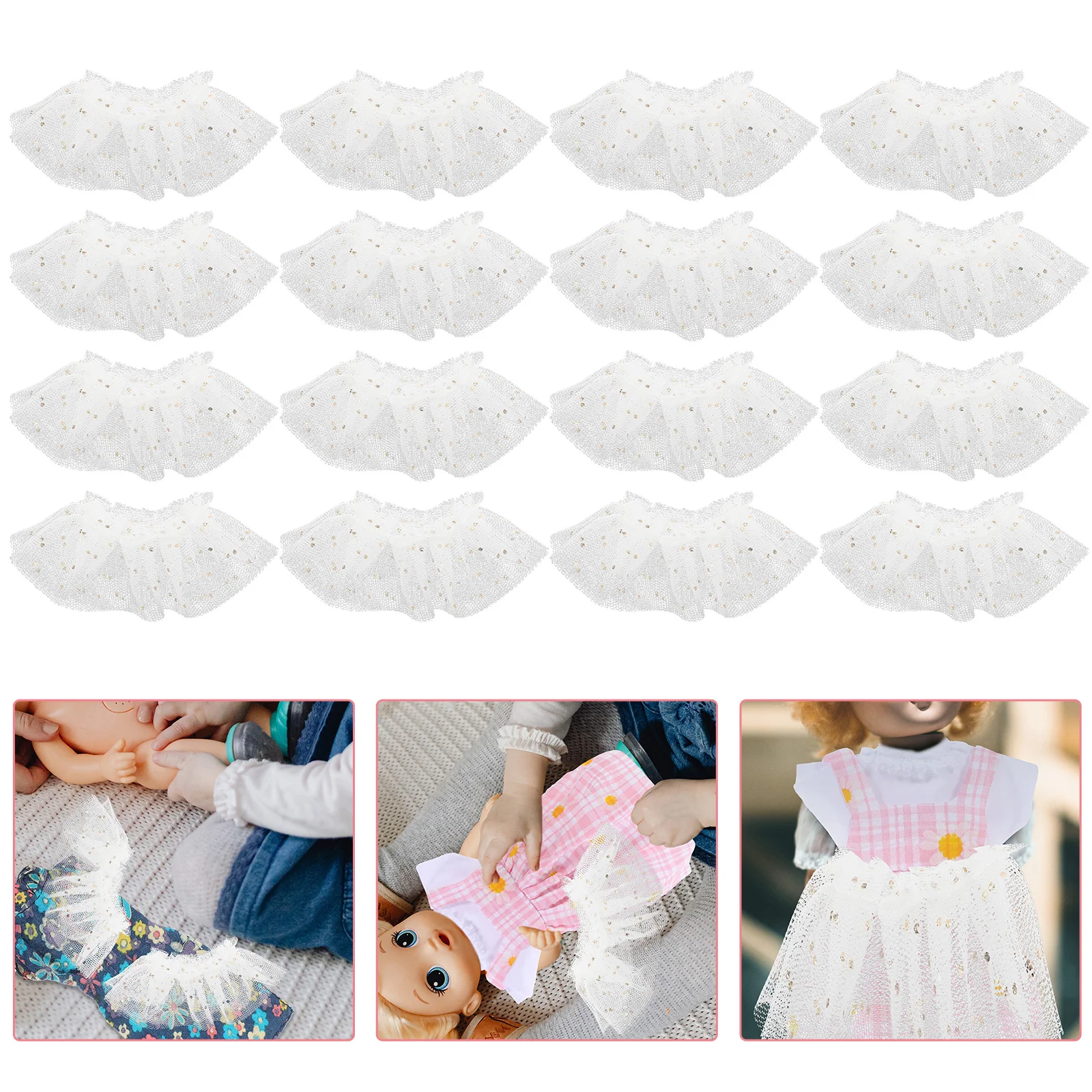 30 Pcs Mini Tutu Skirt Delicate Dress Lovely Clothes Costume for Decor Lemon Small Compact