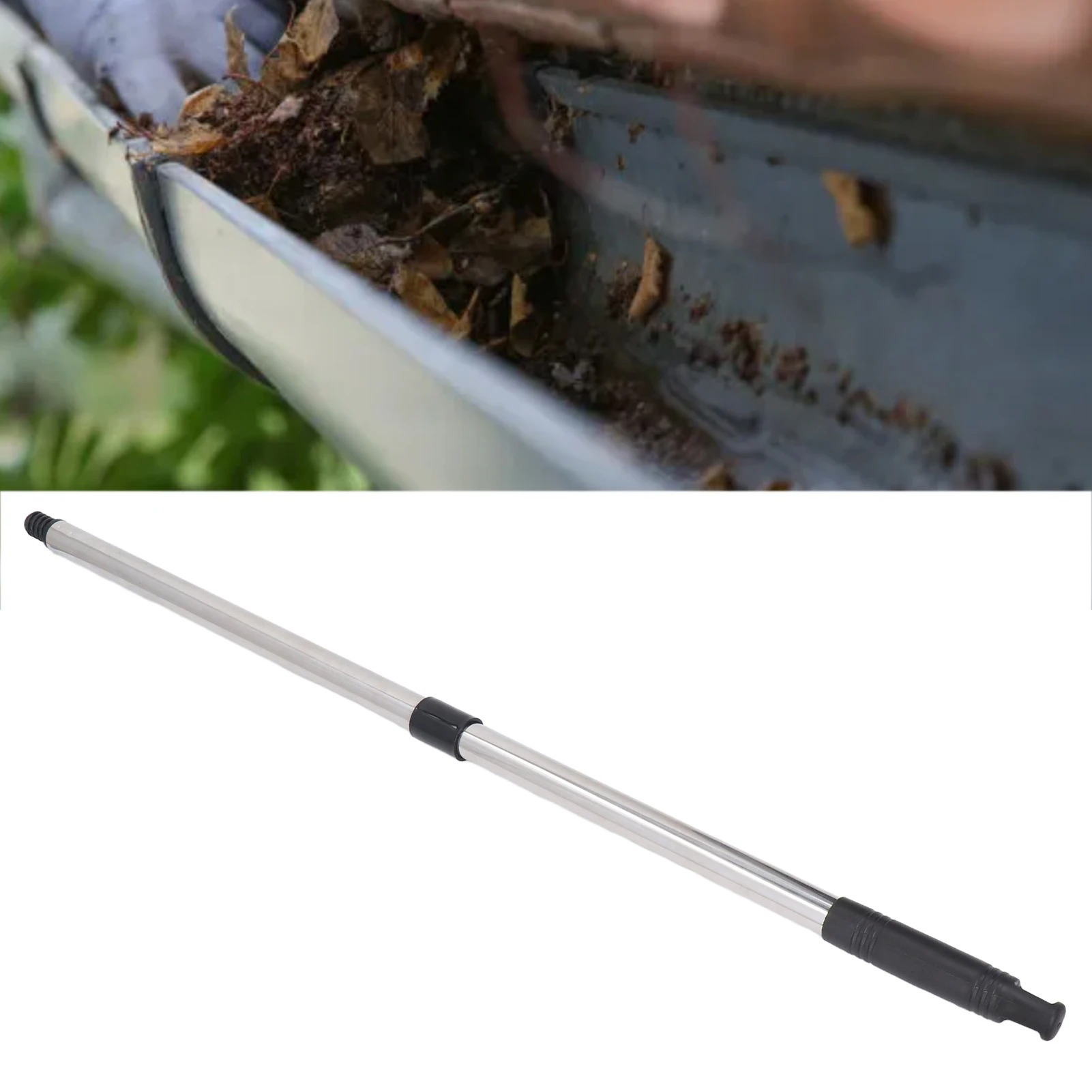 Gutter Cleaner Pole Aluminum Alloy 2‑8.2ft Stretchable Roofing Tool Extension Pole