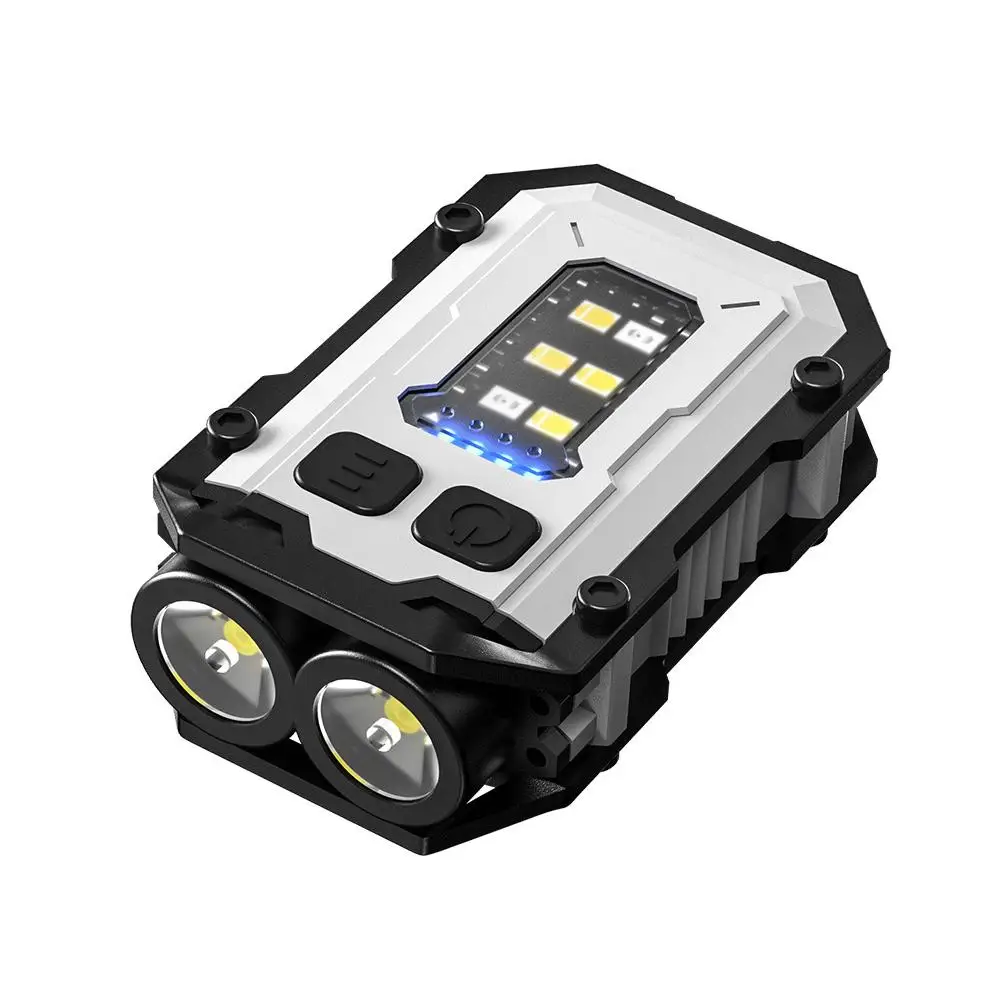 New Multifunctional Keychain Flashlight Dual Light Mini Camping Powerful Outdoor Lantern Type-C Charging Source Warning Tor F0M4