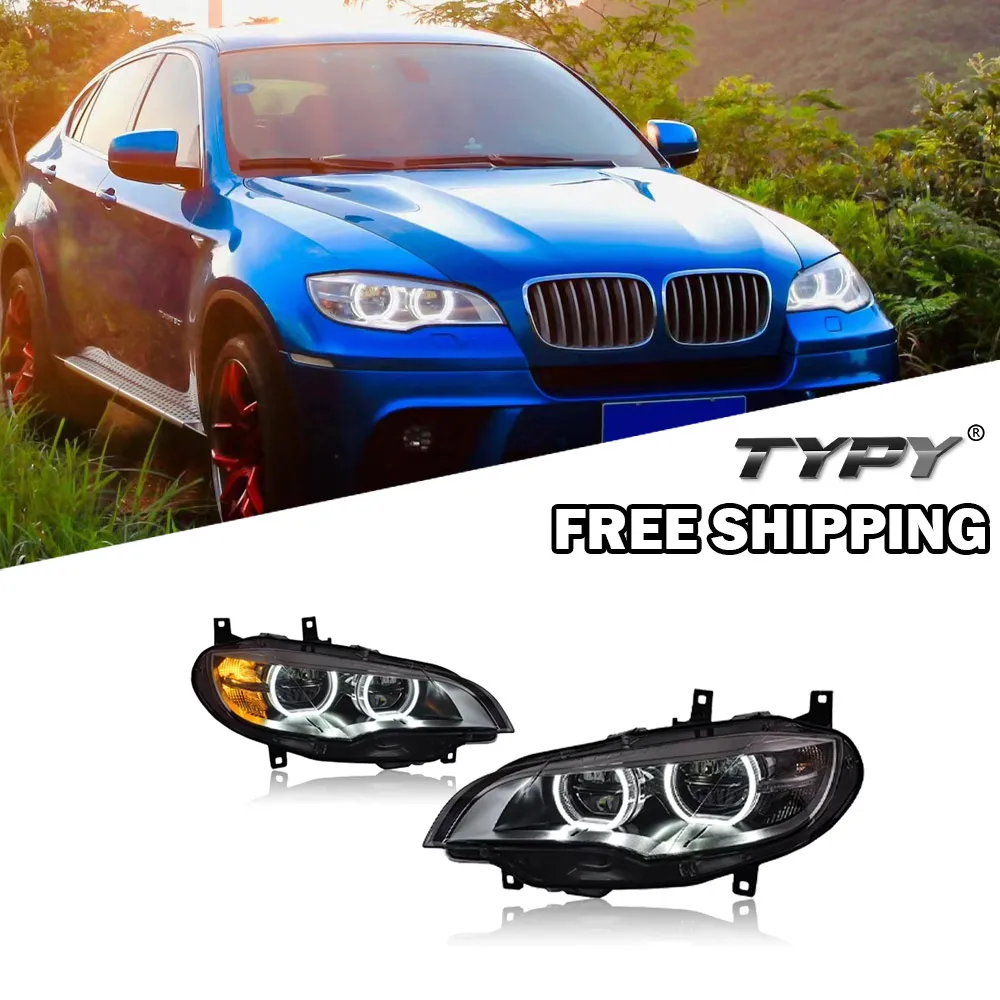 

Car Lamp For BMW X6 Headlights 2008-2014 E71 LED Headlight Upgrade Modified NEW Dynamic Turn Signal Car LED Headlight Assembly