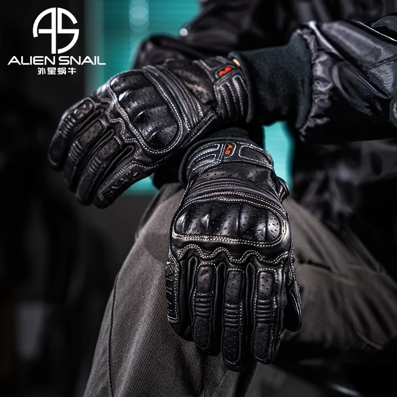 الرجعية دراجة نارية قفازات جلدية موتوكروس خمر الدراجات Guantes شاشة تعمل باللمس المضادة للانزلاق موتو دراجة قفازات شهادة CE